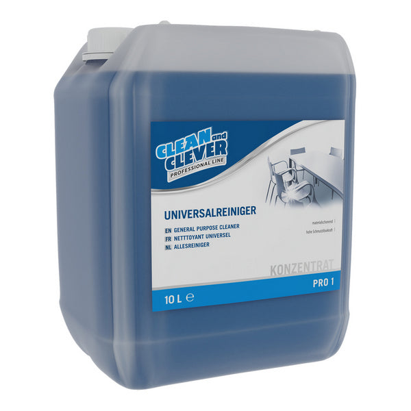 Universalreiniger PRO 1 Clean and Clever, flüssig, blau, parfümiert, frischer Geruch, pH: 10