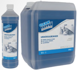 Universalreiniger PRO 1 Clean and Clever, flüssig, blau, parfümiert, frischer Geruch, pH: 10