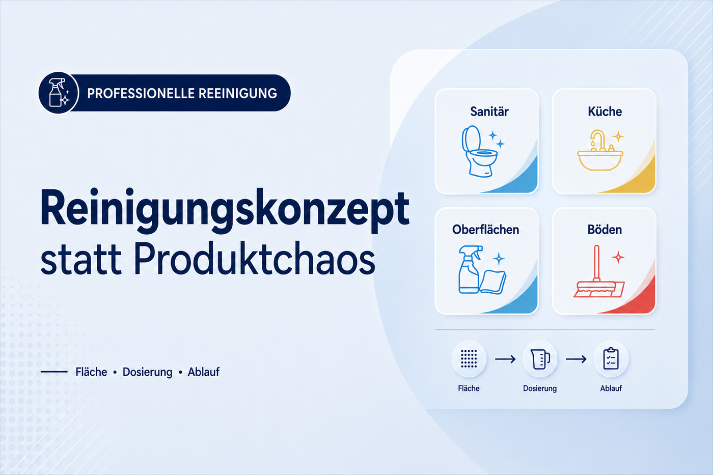 Professionelles Reinigungskonzept: Reinigungsmittel richtig auswählen und dosieren