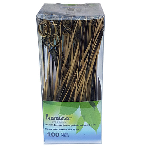 Lunica Fingerfoodspiesse Bambus, schwarz, 150 mm (2'400 Stück)