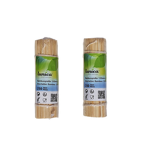 Lunica Bambusspiess braun, Ø 2,5 × 150mm (3'000 Sütck)