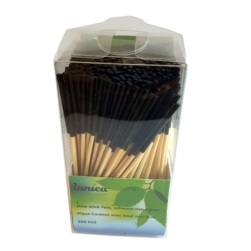 Lunica Fingerfoodspiesse Bambus, schwarz, 90 mm (12'000 Stück)