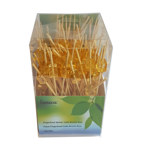 Lunica Fingerfoodspiesse Cube Brown Bambus, braun, 90 mm (2'400 Stück)