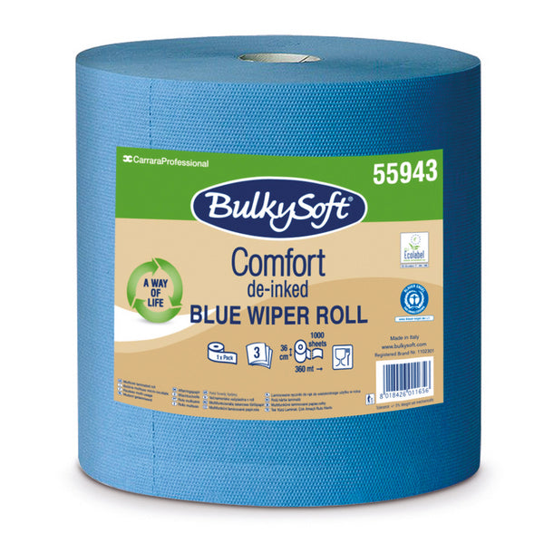 Bulkysoft Comfort Papierwischtücher Maxi, Recycling, 3-lagig, Rolle à 1000 Blatt = 360 lfm