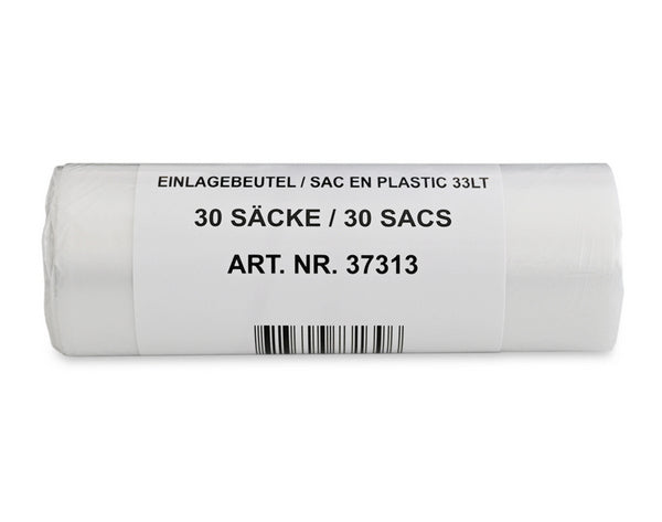 Einlagebeutel mit Verschlussband 33l aus HDPE transparent (Karton à 40 Rollen)