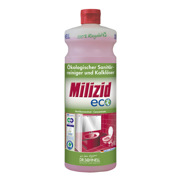 MILIZID ECO ökologischer Sanitärreiniger und Kalklöser 12 x 1 Liter