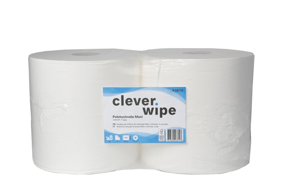 Papierwischtücher Maxi Clever Wipe 3-lagig (2 Rollen)