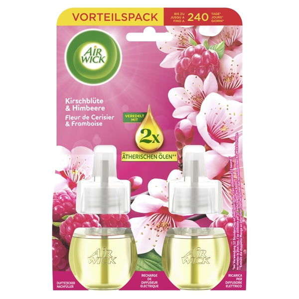 Air Wick Duftstecker Nachfüller Kirschblüte und Himbeere (10 Flaschen)