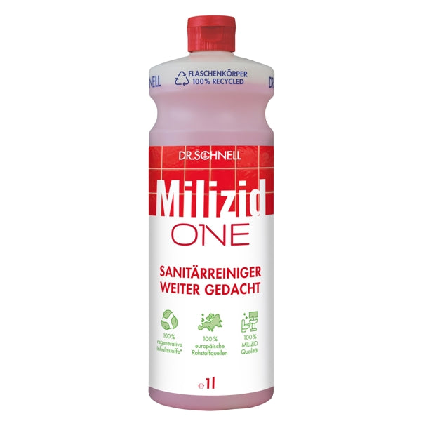MILIZID ONE regenerativer Premium-Sanitärreiniger und Kalklöser 12 x 1 Liter
