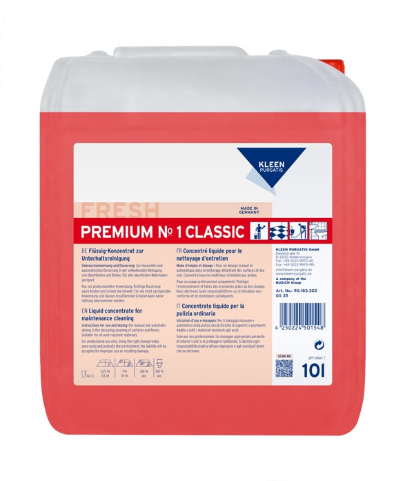 Kleen Purgatis PREMIUM NO.1 CLASSIC Sanitärunterhaltsreiniger (10 Liter Konzentrat)