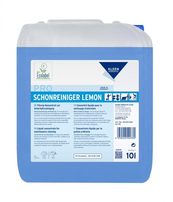 Kleen Purgatis SCHONREINIGER LEMON Alkoholreiniger (10 Liter Konzentrat)