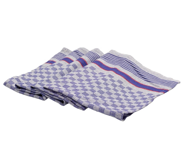 Grubentuch 45 × 90 cm, blau, weiss, rot (10 Stück)