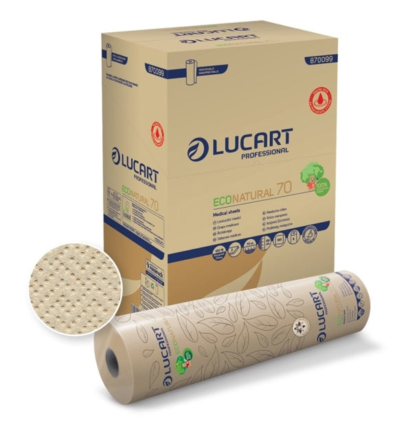 Lucart EcoNatural Ärzterolle 59 cm, 70 Meter, 2-lagig, Recycling(Karton à 6 Rollen) 5.40 CHF pro Rolle