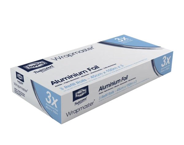 Aluminiumfolie für Wrapmaster 4500, 45 cm × 150 m (3 Rollen)