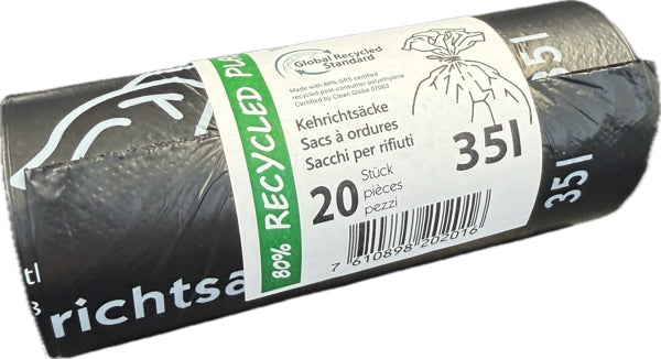 Sacs poubelle 35 litres avec cordon (rouleaux de 20 sacs)
