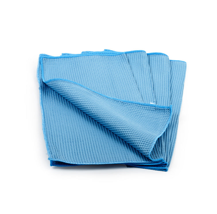 Chiffons microfibres gaufrés 40 x 40 cm Bleu Lot de 10