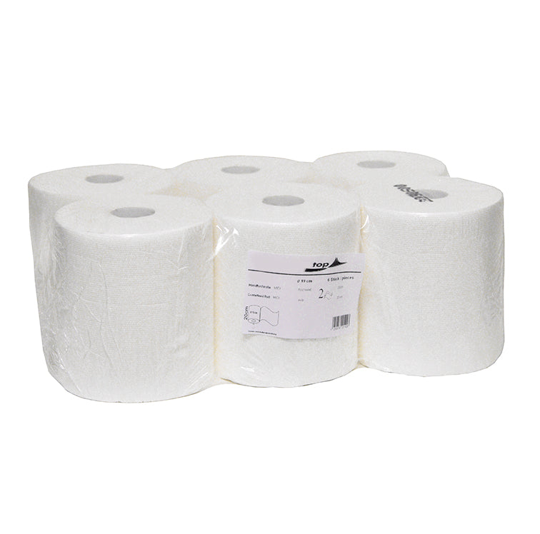 Rotolo asciugamani MIDI, cellulosa bianca, 2 veli, Ø 19 cm, 6 rotoli